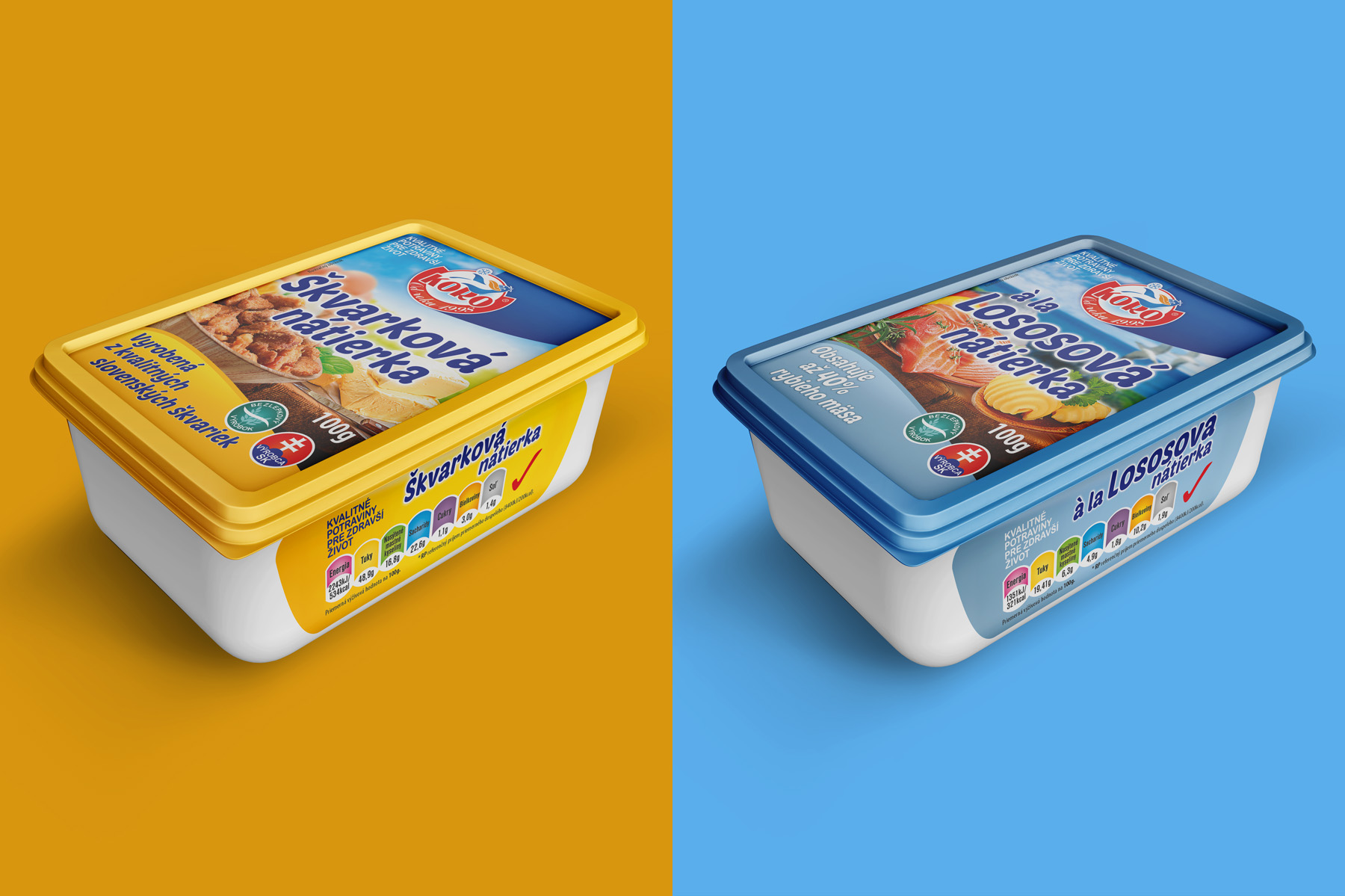 Pomazánky KORO - obalový design